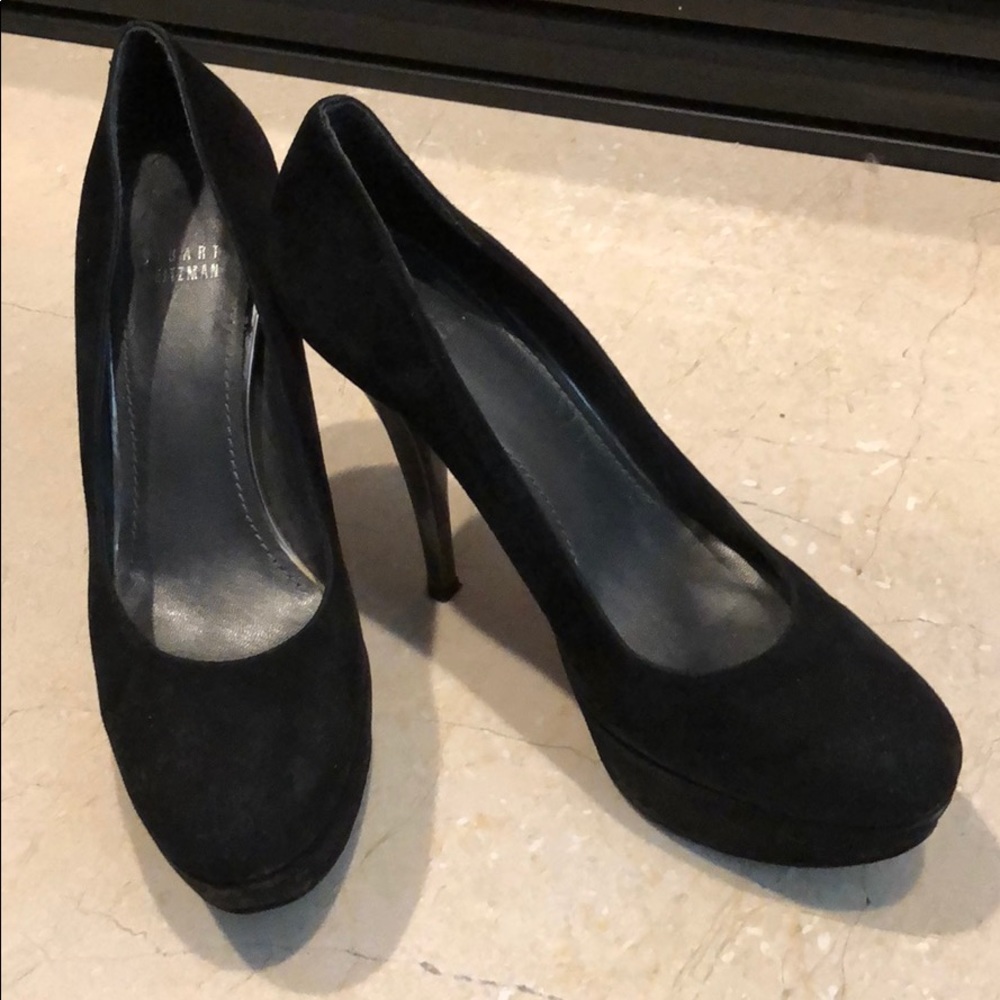 Stuart Weitzman Black Suede Platforms - image 1